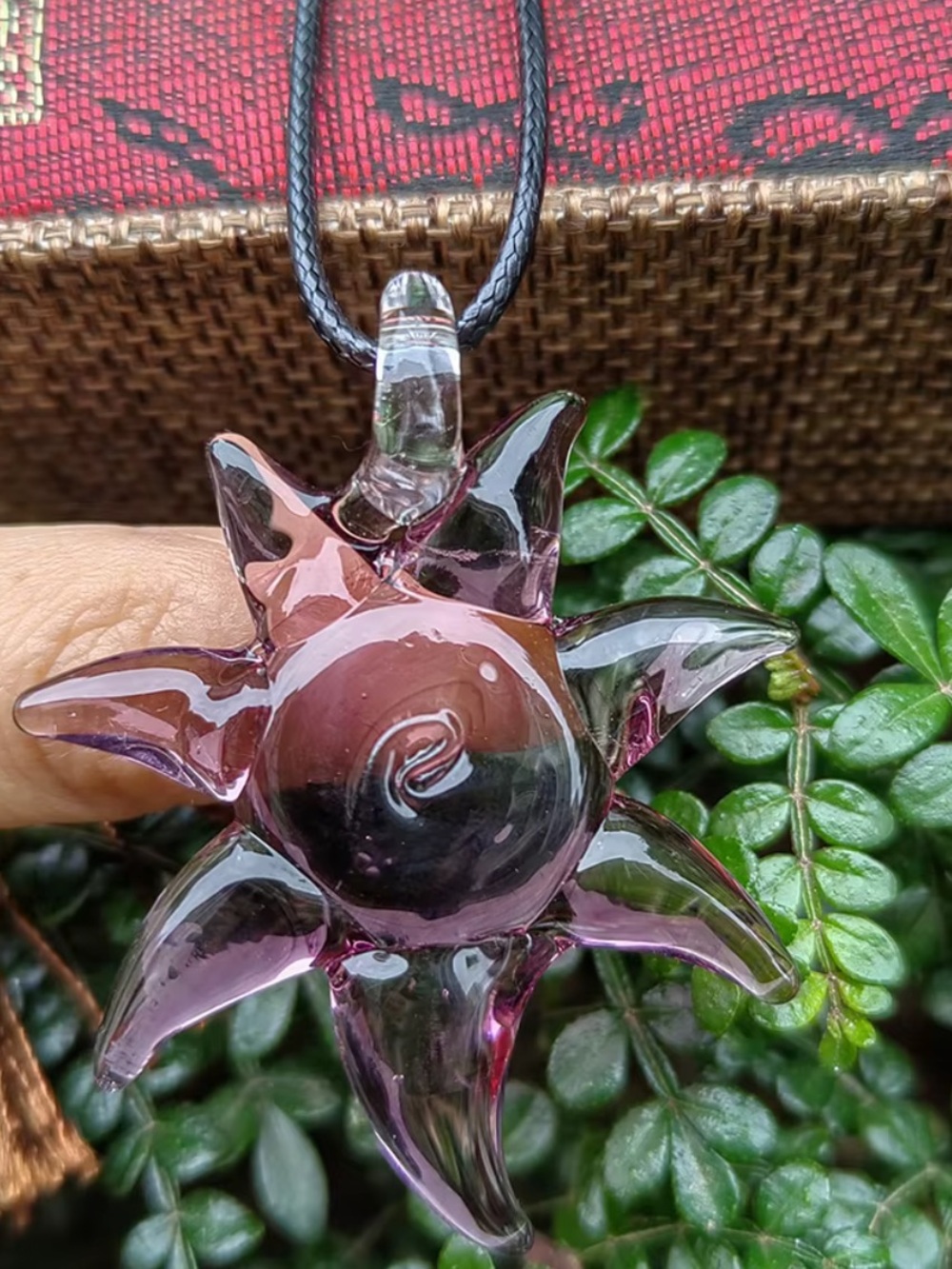 moving sale 💕 - purple whimsigoth murano glass pendant necklace